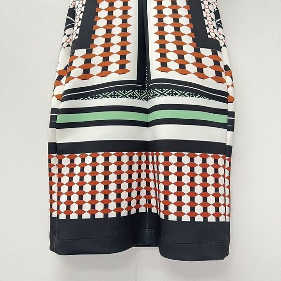 Clover Canyon Neoprene Sheath Dress Earth Tones Bold Print Graphic Sleeveless XS - Picture 7 of 11